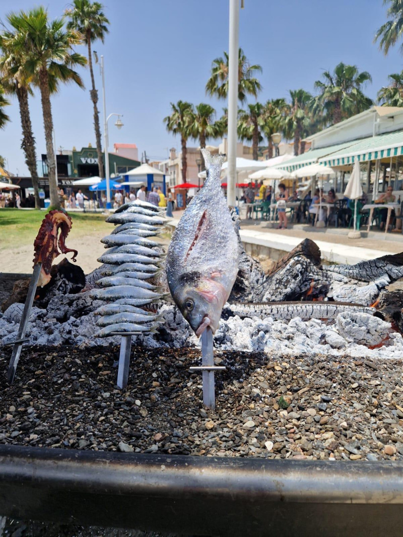 Gegrilde oktopus en eten Malaga